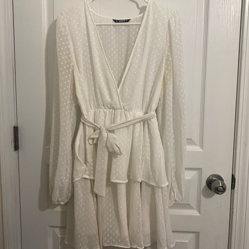 White polka dot dress